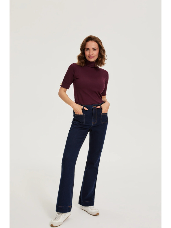 Moodo Bootcut džíny tmavě modré Moodo