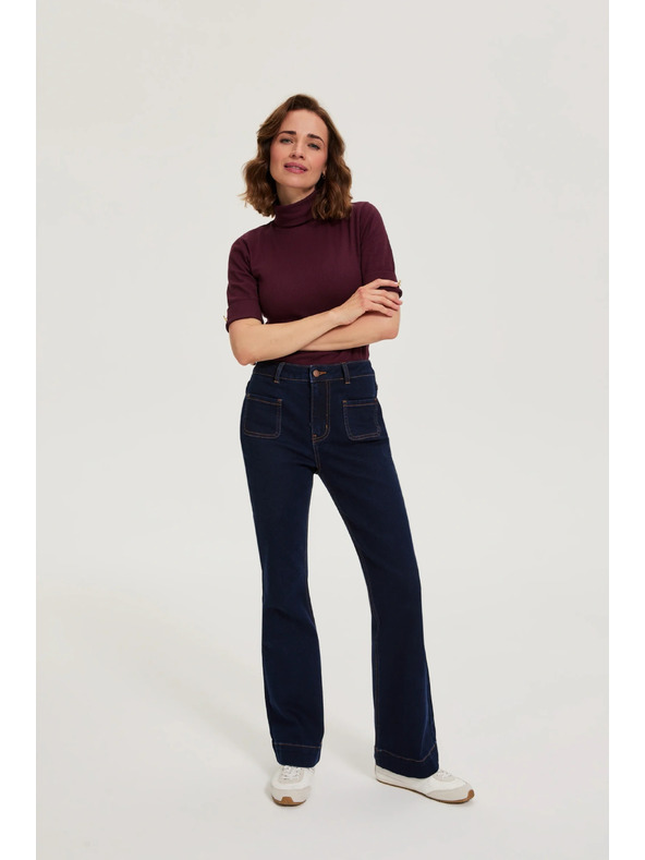 Moodo Bootcut džíny tmavě modré Moodo