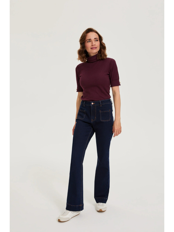 Moodo Bootcut džíny tmavě modré Moodo