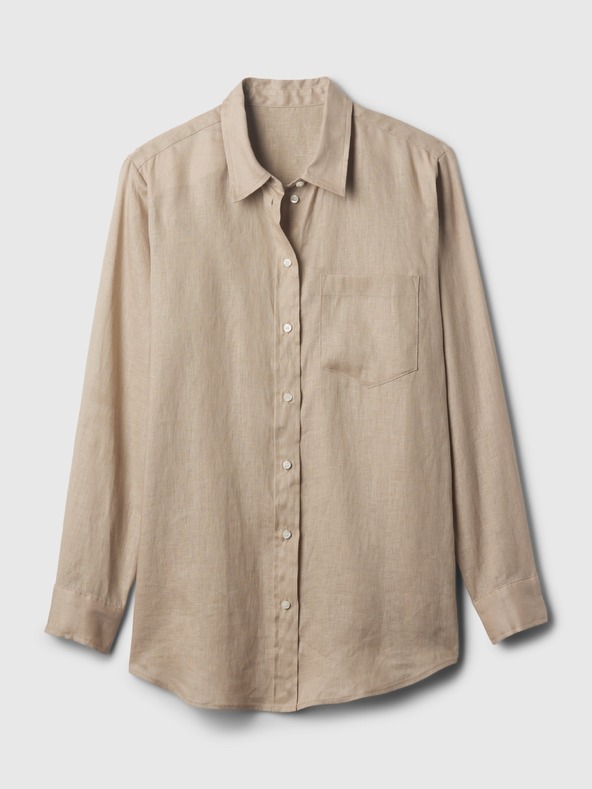 GAP Lněná košile Boyfriend Shirt GAP