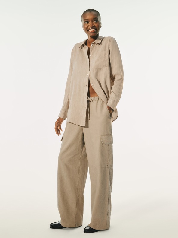 GAP Lněná košile Boyfriend Shirt GAP