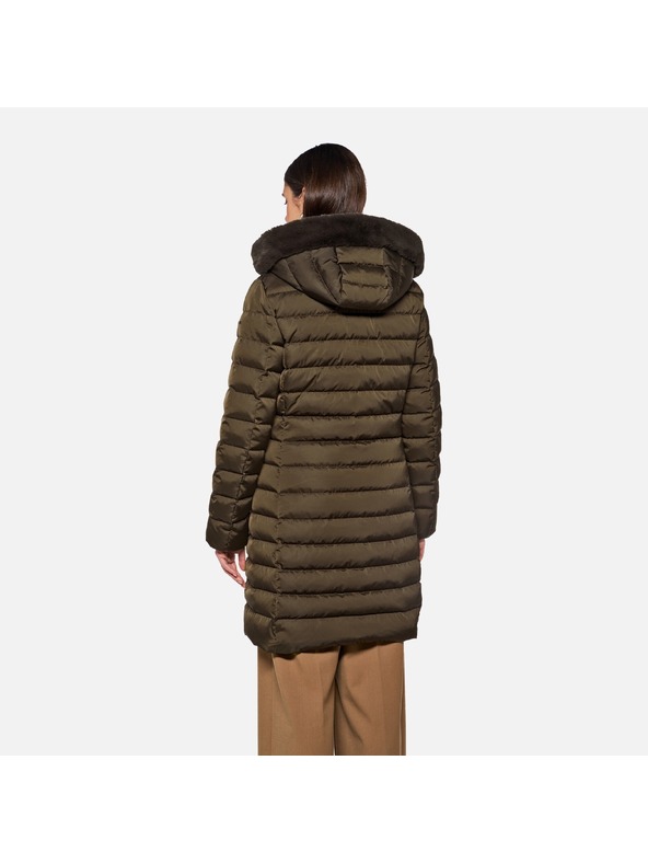 Geox Khaki dámská péřová bunda Geox Bettanie