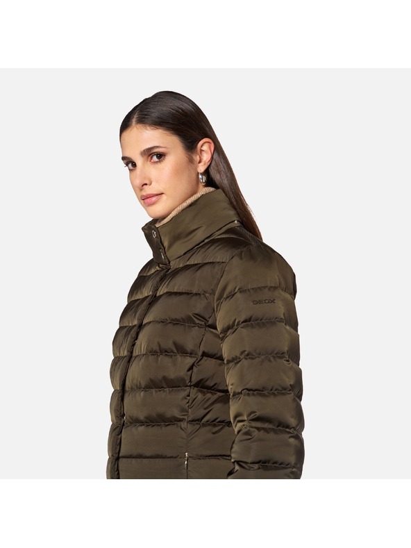Geox Khaki dámská péřová bunda Geox Bettanie