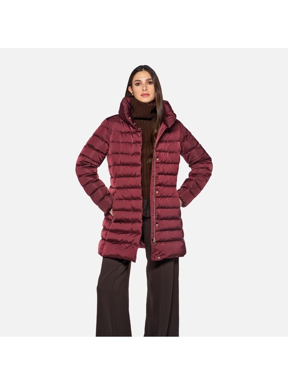 Geox Vínová dámská péřová bunda Geox Bettanie