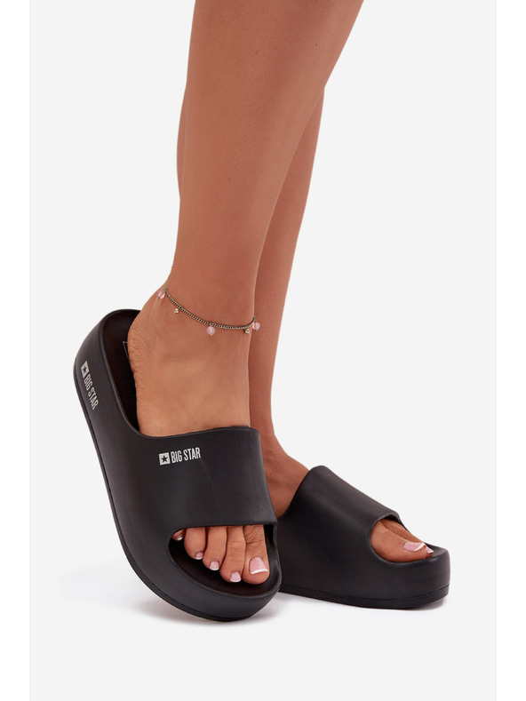 BIG STAR SHOES Dámské pantofle na masivní platformě Big Star – černé
