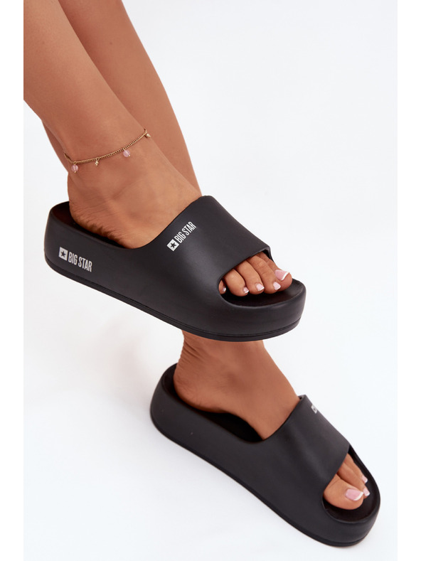 BIG STAR SHOES Dámské pantofle na masivní platformě Big Star – černé