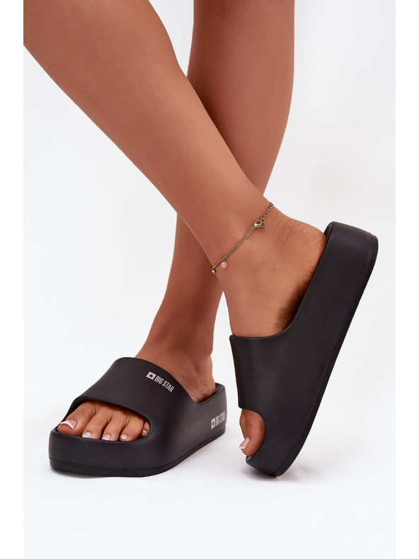 BIG STAR SHOES Dámské pantofle na masivní platformě Big Star – černé