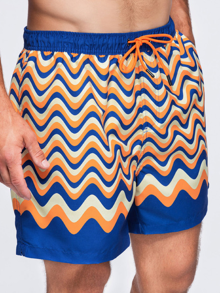 Ombre Clothing Pánské plavky s motivem vodorovných vln – oranžovo-modré V1 OM-SRSS-0221 Ombre Clothing