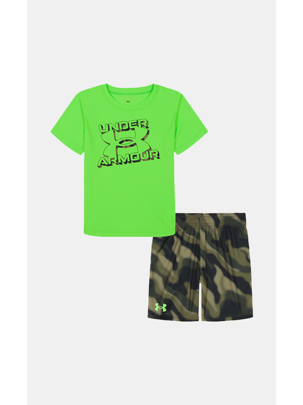 Under Armour Chlapecký set Under Armour UA TECH PRINTED SS SHORT SET-GRN