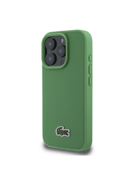 Lacoste Lacoste Iconic Petit Pique Woven Logo MagSafe Zadní Kryt pro iPhone 16 Pro Green