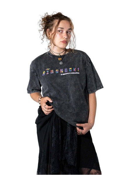 Meatfly Meatfly unisex tričko Big Shock Krajdos Black Acid Wash