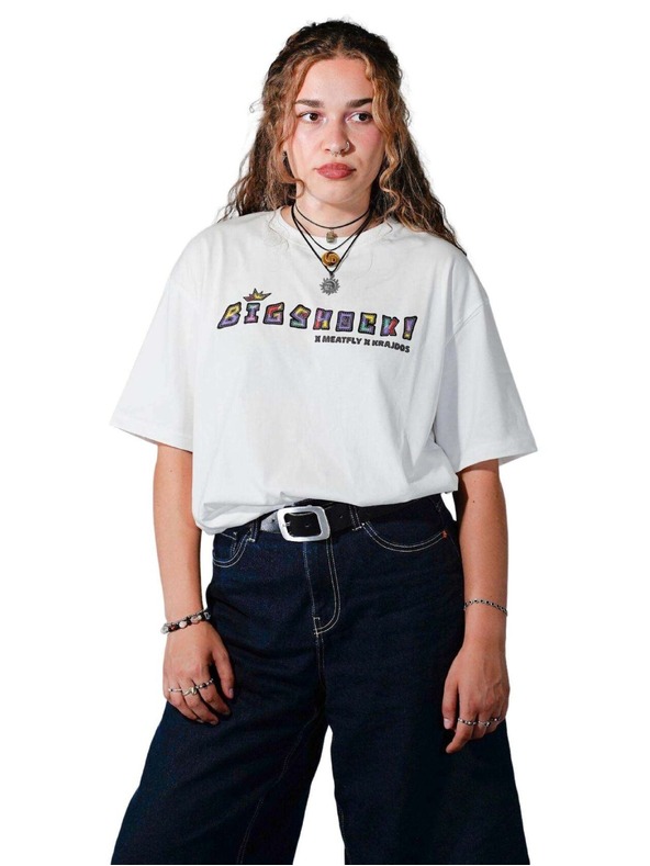 Meatfly Meatfly unisex tričko Big Shock Krajdos White