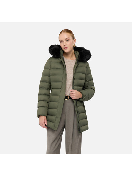 Geox Khaki dámská péřová bunda Geox Catria