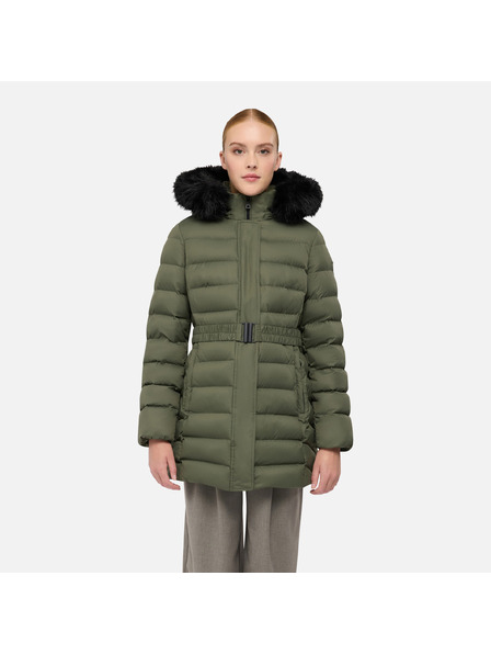 Geox Khaki dámská péřová bunda Geox Catria