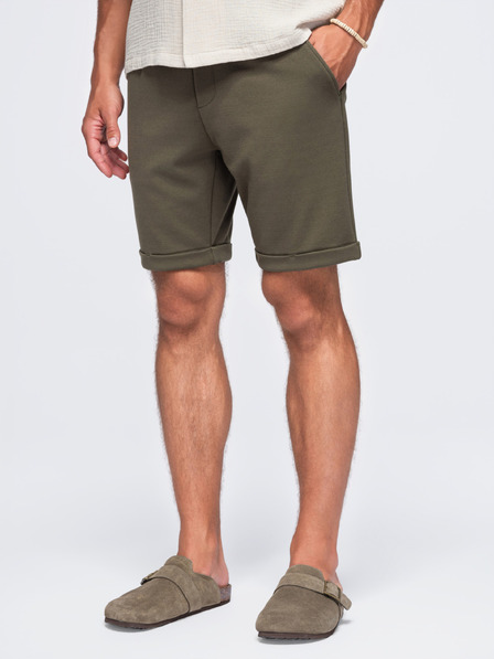 Ombre Clothing Pánské viskózové šortky typu chino – olivově zelené V5 OM-SRCS-0206 Ombre Clothing