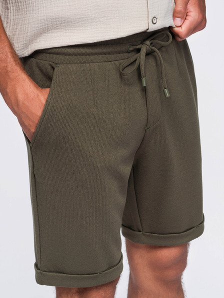 Ombre Clothing Pánské viskózové šortky typu chino – olivově zelené V5 OM-SRCS-0206 Ombre Clothing