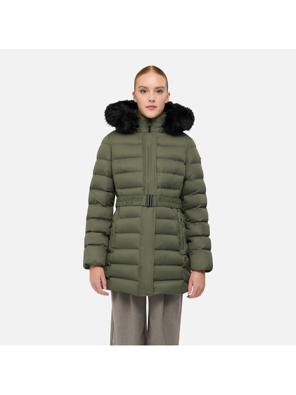 Geox Khaki dámská péřová bunda Geox Catria