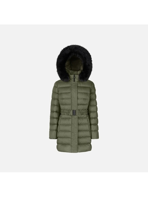 Geox Khaki dámská péřová bunda Geox Catria