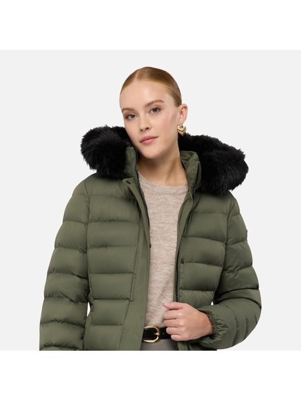 Geox Khaki dámská péřová bunda Geox Catria