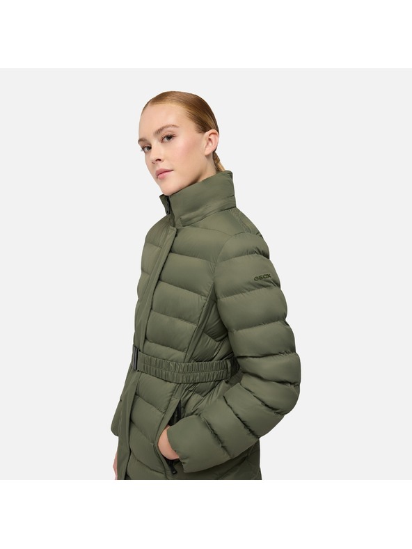 Geox Khaki dámská péřová bunda Geox Catria