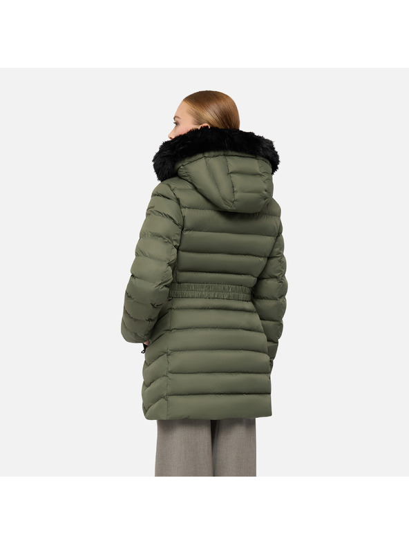 Geox Khaki dámská péřová bunda Geox Catria