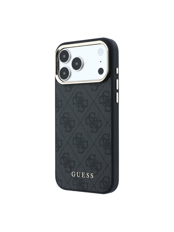 Guess Guess PU Leather 4G Gold Frame MagSafe Zadní Kryt pro iPhone 18 Pro Black