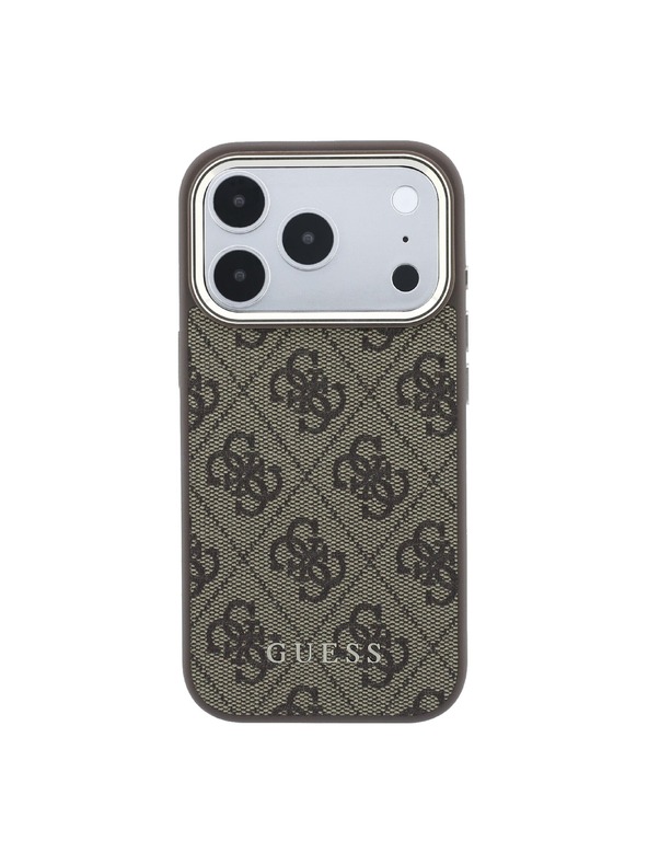 Guess Guess PU Leather 4G Gold Frame MagSafe Zadní Kryt pro iPhone 18 Pro Brown