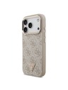 Guess Guess PU Leather 4G Strass Triangle Logo Gold Frame MagSafe Zadní Kryt pro iPhone 18 Pro Pink