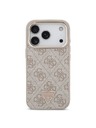 Guess Guess PU Leather 4G Strass Triangle Logo Gold Frame MagSafe Zadní Kryt pro iPhone 18 Pro Pink