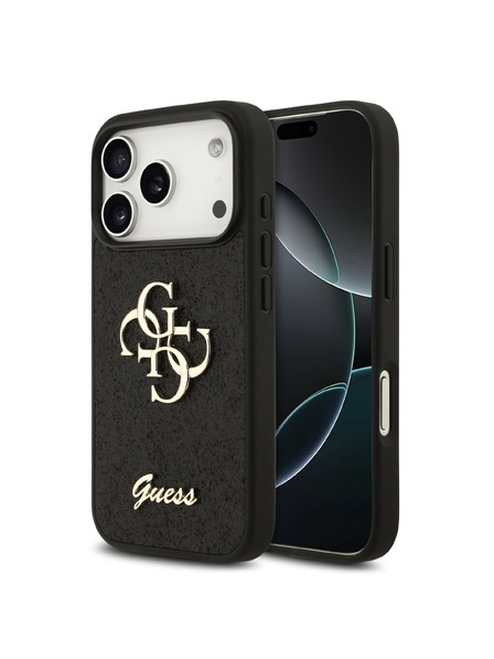 Guess Guess PU Fixed Glitter 4G Metal Logo Zadní Kryt pro iPhone 18 Pro Black