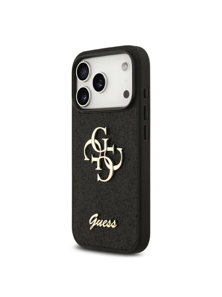 Guess Guess PU Fixed Glitter 4G Metal Logo Zadní Kryt pro iPhone 18 Pro Black