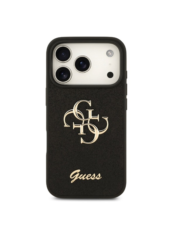 Guess Guess PU Fixed Glitter 4G Metal Logo Zadní Kryt pro iPhone 18 Pro Black