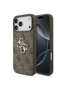 Guess Guess PU 4G Metal Logo Zadní Kryt pro iPhone 18 Pro Brown