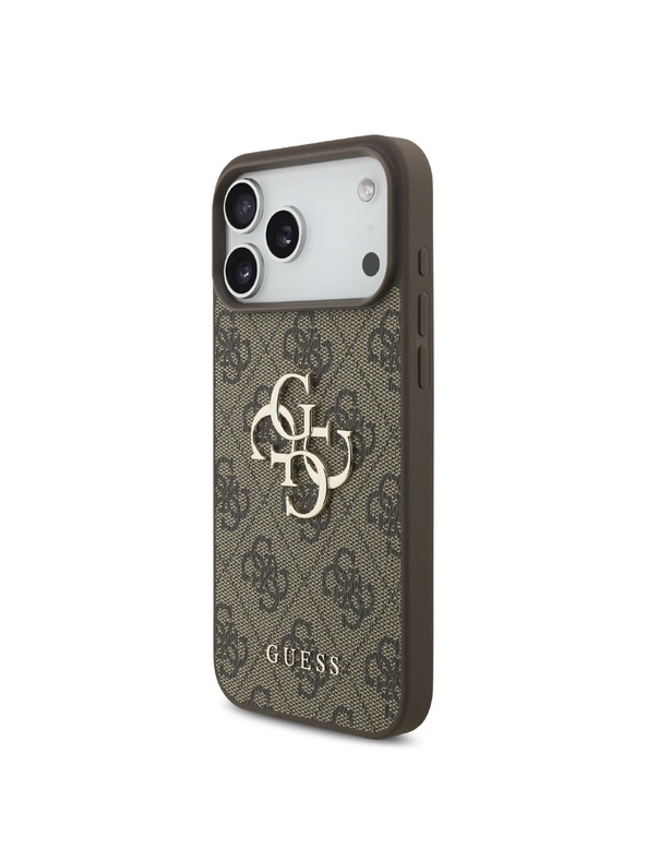 Guess Guess PU 4G Metal Logo Zadní Kryt pro iPhone 18 Pro Brown