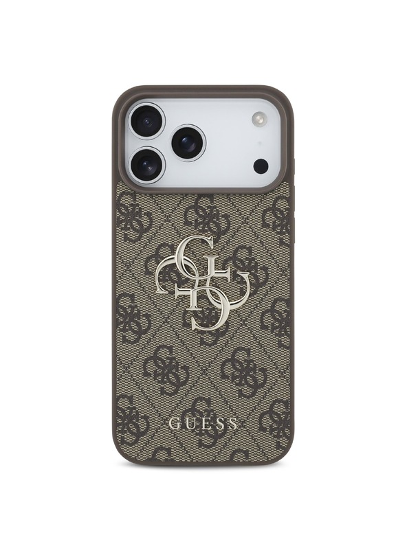 Guess Guess PU 4G Metal Logo Zadní Kryt pro iPhone 18 Pro Brown
