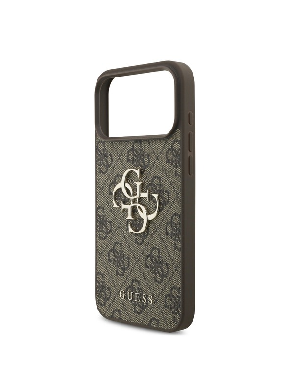 Guess Guess PU 4G Metal Logo Zadní Kryt pro iPhone 18 Pro Brown