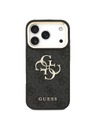 Guess Guess PU Leather 4G Metal Logo Gold Frame Zadní Kryt pro iPhone 18 Pro Black