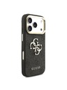Guess Guess PU Leather 4G Metal Logo Gold Frame Zadní Kryt pro iPhone 18 Pro Black