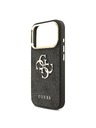 Guess Guess PU Leather 4G Metal Logo Gold Frame Zadní Kryt pro iPhone 18 Pro Black