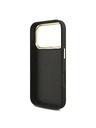 Guess Guess PU Leather 4G Metal Logo Gold Frame Zadní Kryt pro iPhone 18 Pro Black