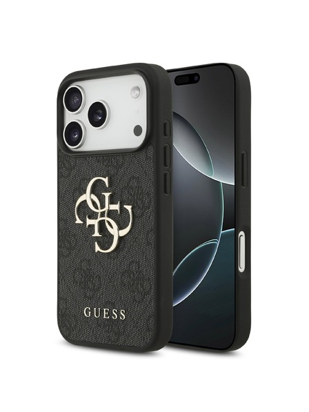 Guess Guess PU 4G Metal Logo Zadní Kryt pro iPhone 18 Pro Grey