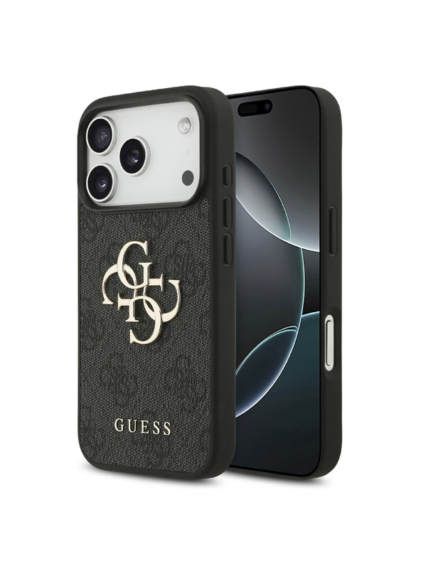 Guess Guess PU 4G Metal Logo Zadní Kryt pro iPhone 18 Pro Grey