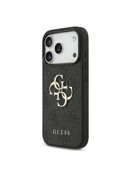 Guess Guess PU 4G Metal Logo Zadní Kryt pro iPhone 18 Pro Grey