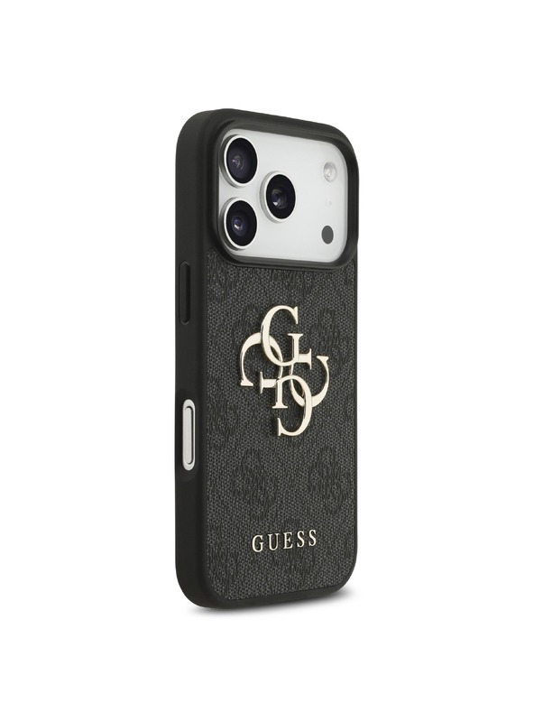 Guess Guess PU 4G Metal Logo Zadní Kryt pro iPhone 18 Pro Grey