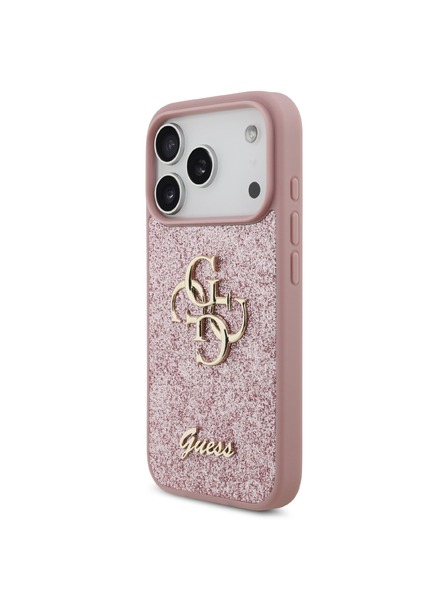 Guess Guess PU Fixed Glitter 4G Metal Logo Zadní Kryt pro iPhone 18 Pro Pink