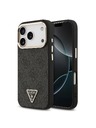 Guess Guess PU Leather 4G Strass Triangle Logo Gold Frame MagSafe Zadní Kryt pro iPhone 18 Pro Black