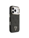 Guess Guess PU Leather 4G Strass Triangle Logo Gold Frame MagSafe Zadní Kryt pro iPhone 18 Pro Black