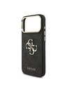 Guess Guess PU Leather 4G Metal Logo Gold Frame Zadní Kryt pro iPhone 18 Pro Max Black