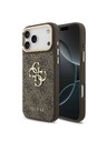 Guess Guess PU Leather 4G Metal Logo Gold Frame Zadní Kryt pro iPhone 18 Pro Max Brown