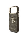 Guess Guess PU Leather 4G Metal Logo Gold Frame Zadní Kryt pro iPhone 18 Pro Max Brown